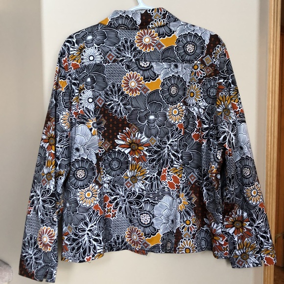 Chico’s Graphic Floral Print Jacket - Picture 3 of 7